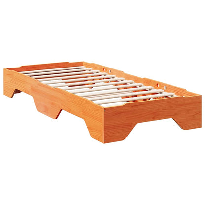 vidaXL Lit empilable en bois massif avec finition cirée marron 75x190 cm sans matelas