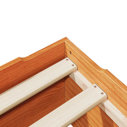 vidaXL Lit empilable en bois massif avec finition cirée marron 75x190 cm sans matelas