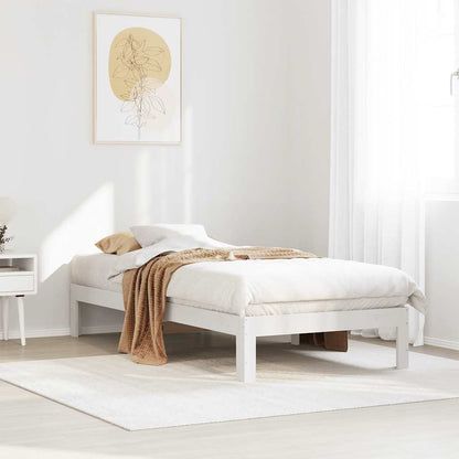 vidaXL Massivholzbett ohne Matratze Weiß 80x200 cm Kiefernholz