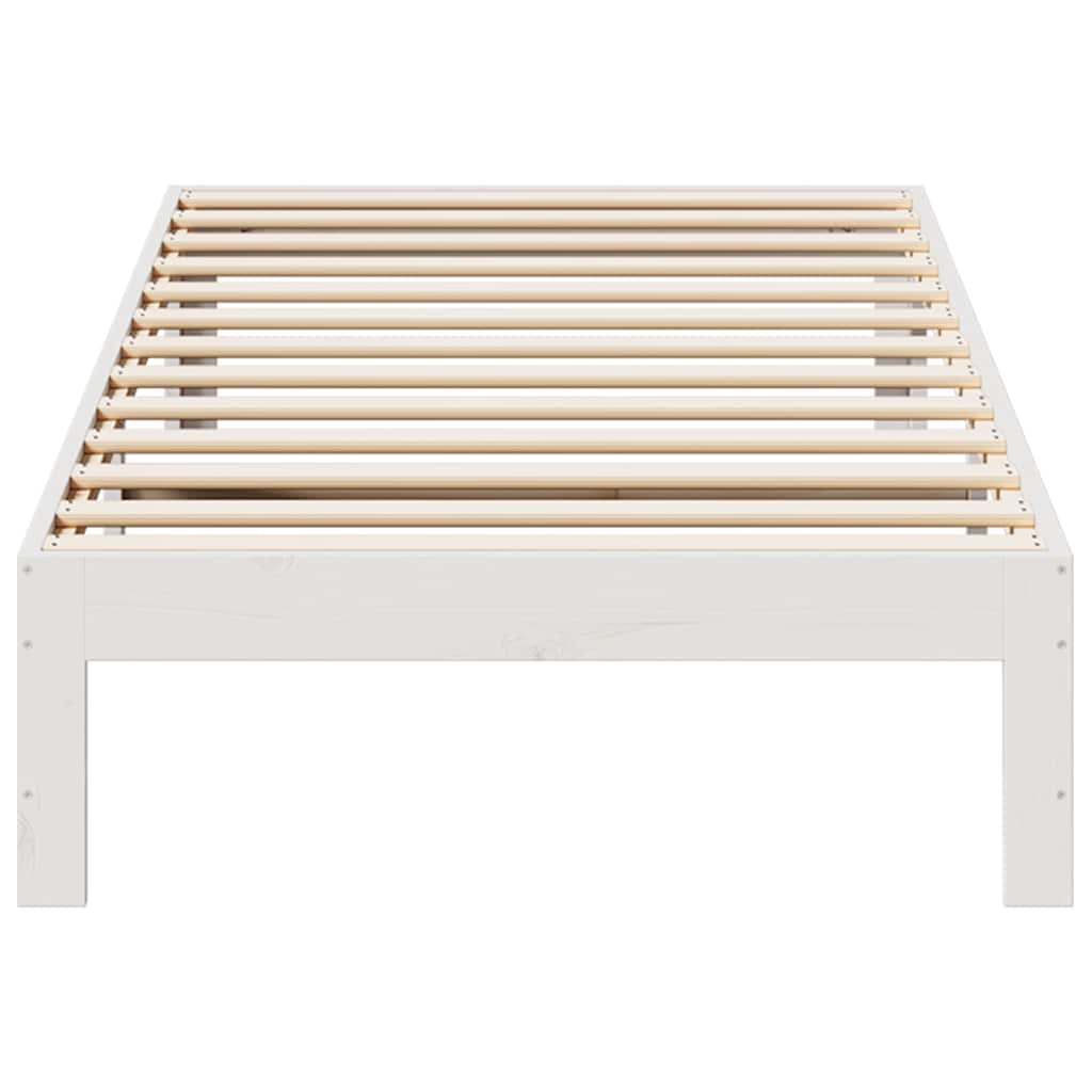 vidaXL Massivholzbett ohne Matratze Weiß 80x200 cm Kiefernholz
