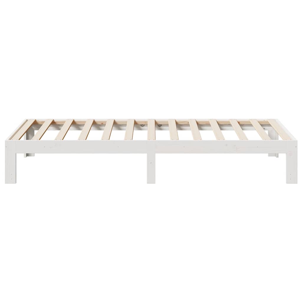 vidaXL Massivholzbett ohne Matratze Weiß 80x200 cm Kiefernholz