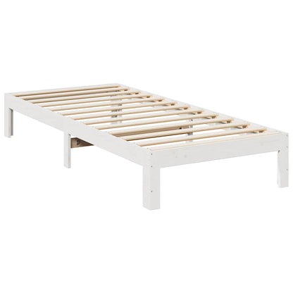 vidaXL Massivholzbett ohne Matratze Weiß 80x200 cm Kiefernholz