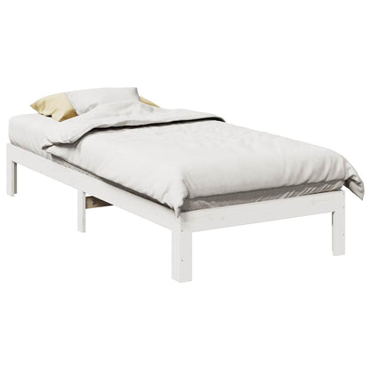 vidaXL Massivholzbett ohne Matratze Weiß 80x200 cm Kiefernholz