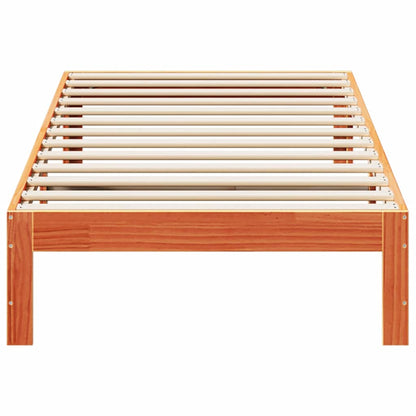 vidaXL Massivholzbett ohne Matratze Wachsbraun 80x200 cm Kiefernholz