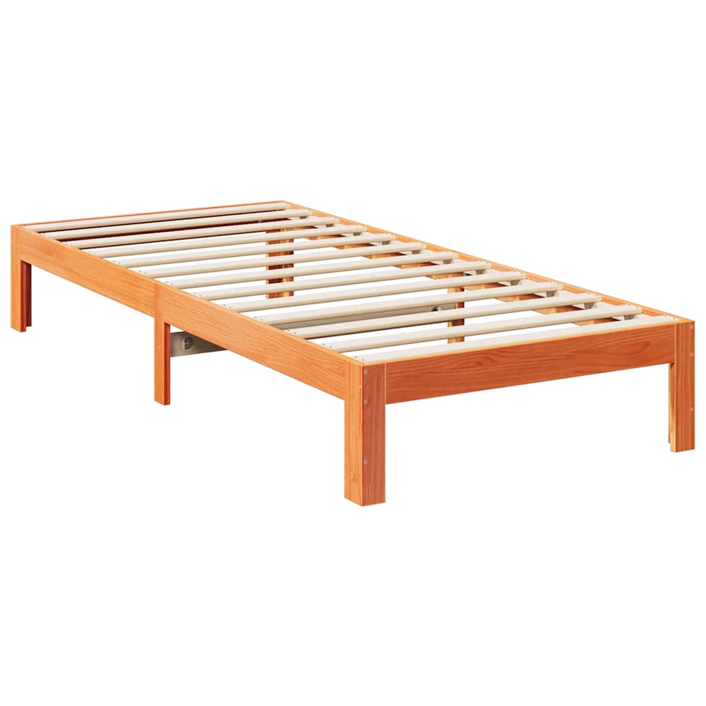 vidaXL Massivholzbett ohne Matratze Wachsbraun 80x200 cm Kiefernholz