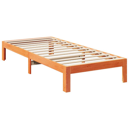 vidaXL Massivholzbett ohne Matratze Wachsbraun 80x200 cm Kiefernholz