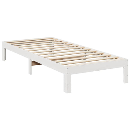 vidaXL Massivholzbett ohne Matratze Weiß 90x200 cm Kiefernholz