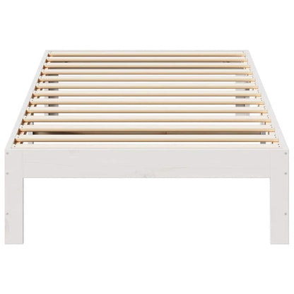 vidaXL Massivholzbett ohne Matratze Weiß 90x200 cm Kiefernholz