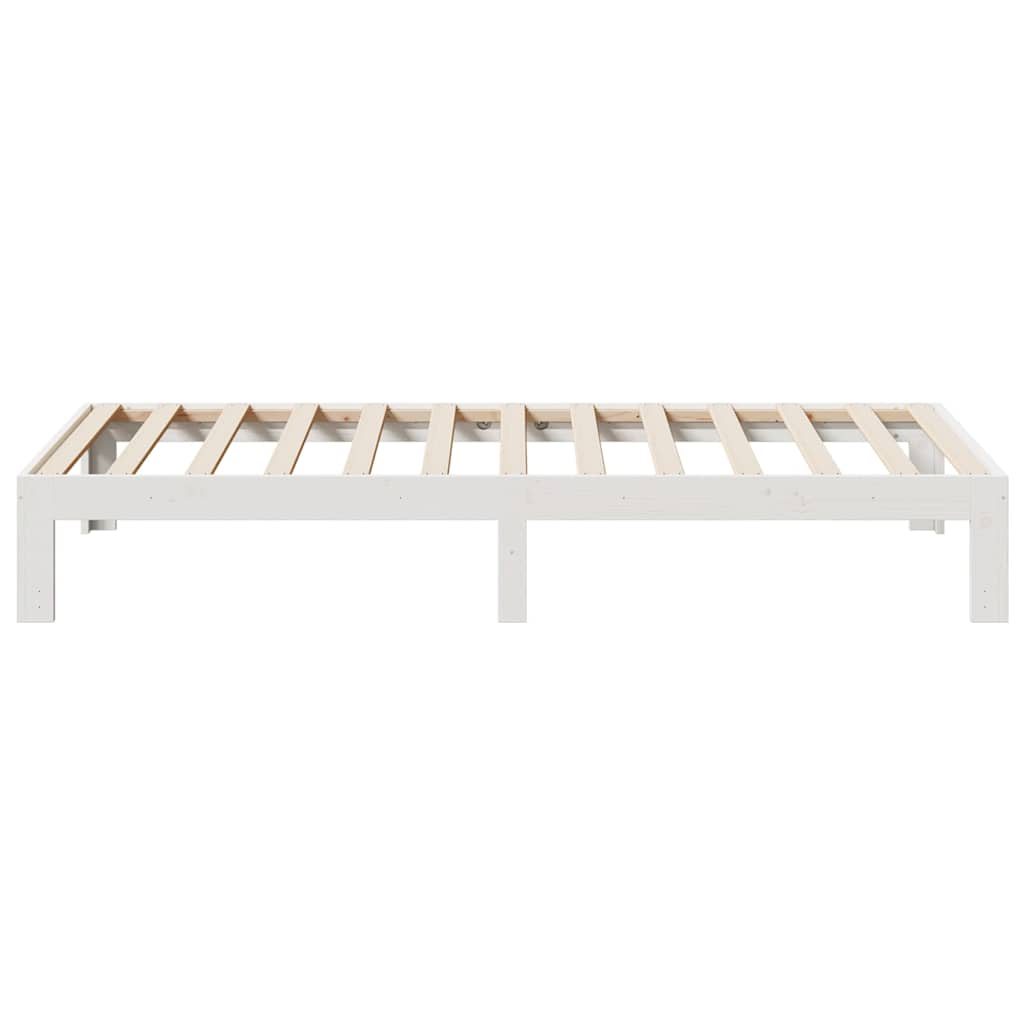 vidaXL Massivholzbett ohne Matratze Weiß 90x200 cm Kiefernholz