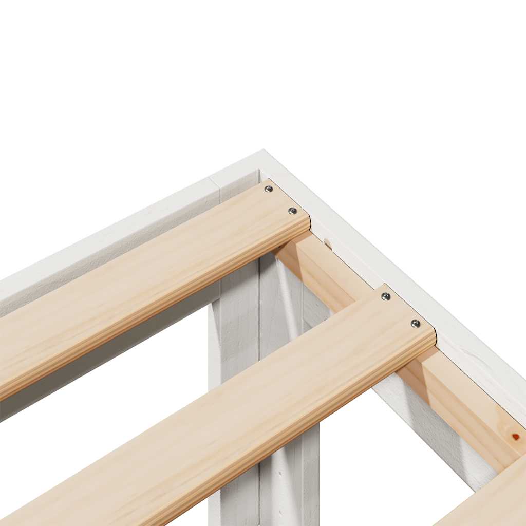 vidaXL Massivholzbett ohne Matratze Weiß 90x200 cm Kiefernholz