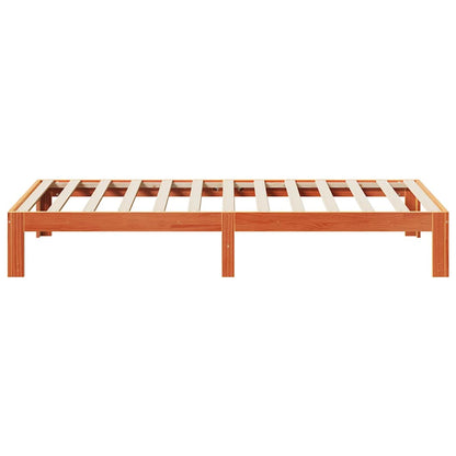 vidaXL Massivholzbett ohne Matratze Wachsbraun 90x200 Kiefernholz
