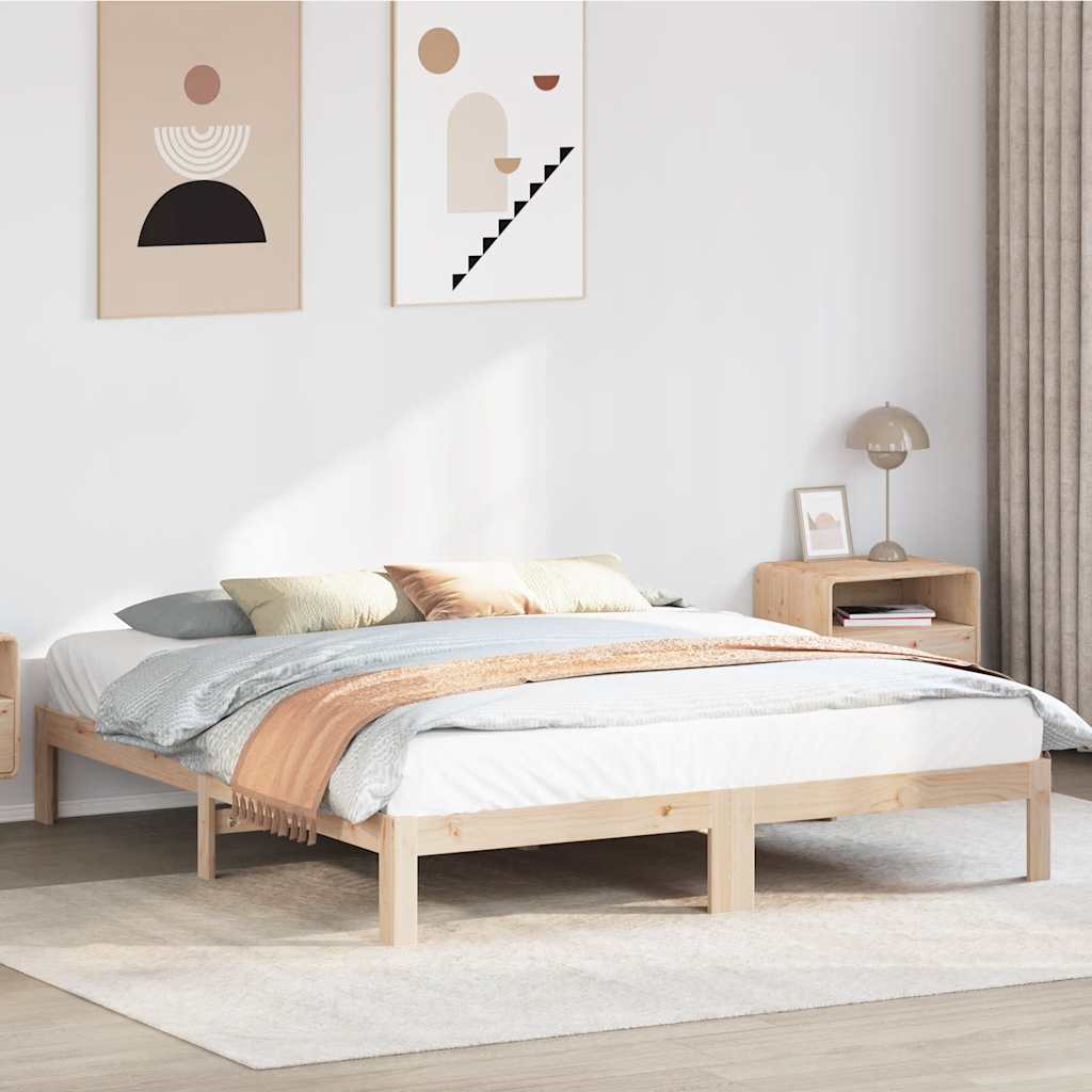 vidaXL Massivholzbett ohne Matratze 180x200 Kiefernholz
