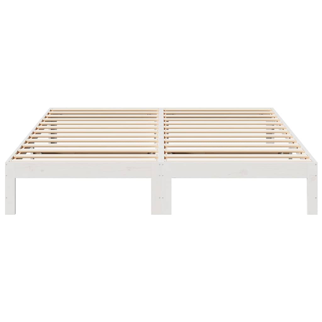 vidaXL Lit en bois massif sans matelas blanc 180x200 cm bois de pin