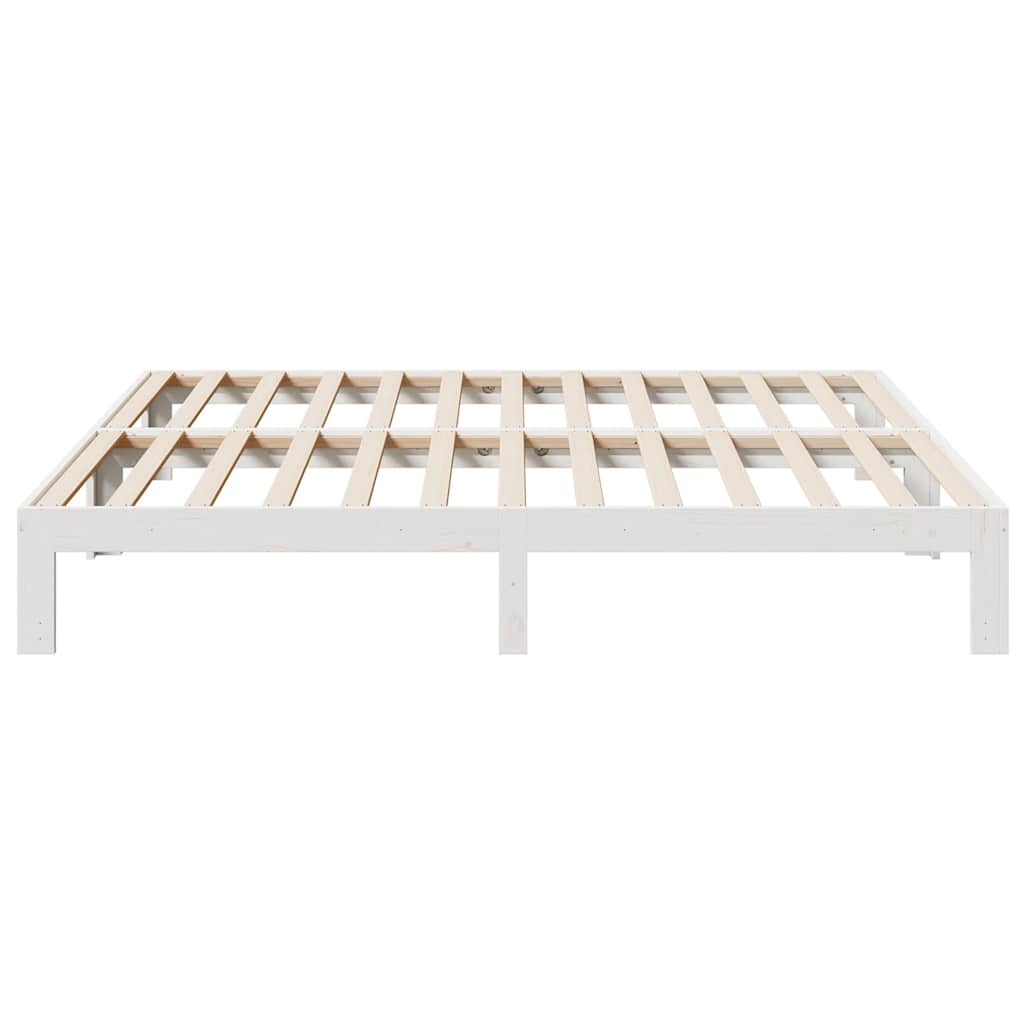 vidaXL Lit en bois massif sans matelas blanc 180x200 cm bois de pin