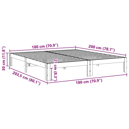 vidaXL Lit en bois massif sans matelas blanc 180x200 cm bois de pin