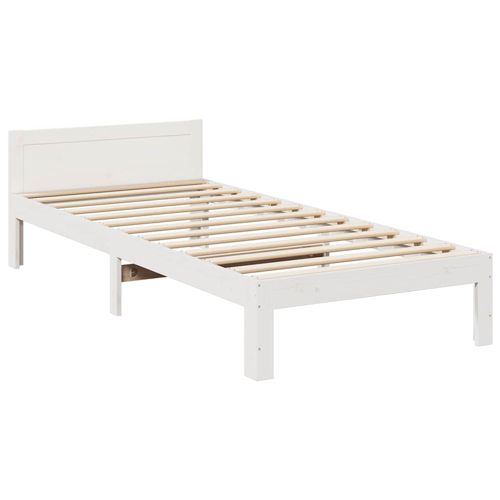 vidaXL Massivholzbett ohne Matratze Weiß 80x200 cm Kiefernholz