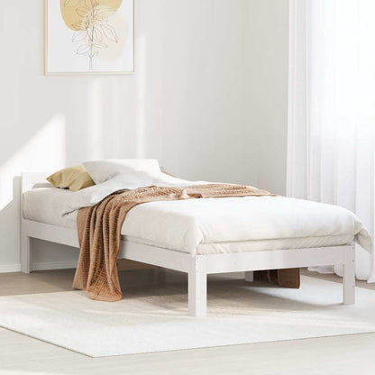 vidaXL Massivholzbett ohne Matratze Weiß 80x200 cm Kiefernholz
