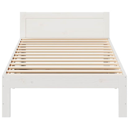 vidaXL Massivholzbett ohne Matratze Weiß 80x200 cm Kiefernholz