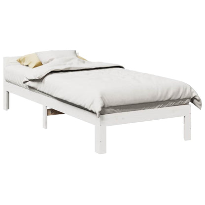 vidaXL Massivholzbett ohne Matratze Weiß 80x200 cm Kiefernholz