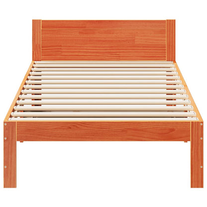 vidaXL Massivholzbett ohne Matratze Wachsbraun 80x200 cm Kiefernholz