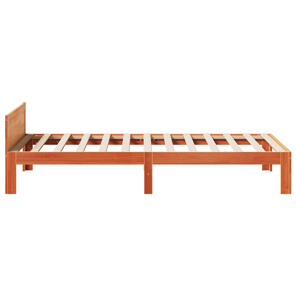 vidaXL Massivholzbett ohne Matratze Wachsbraun 80x200 cm Kiefernholz