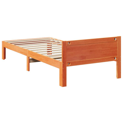 vidaXL Massivholzbett ohne Matratze Wachsbraun 80x200 cm Kiefernholz