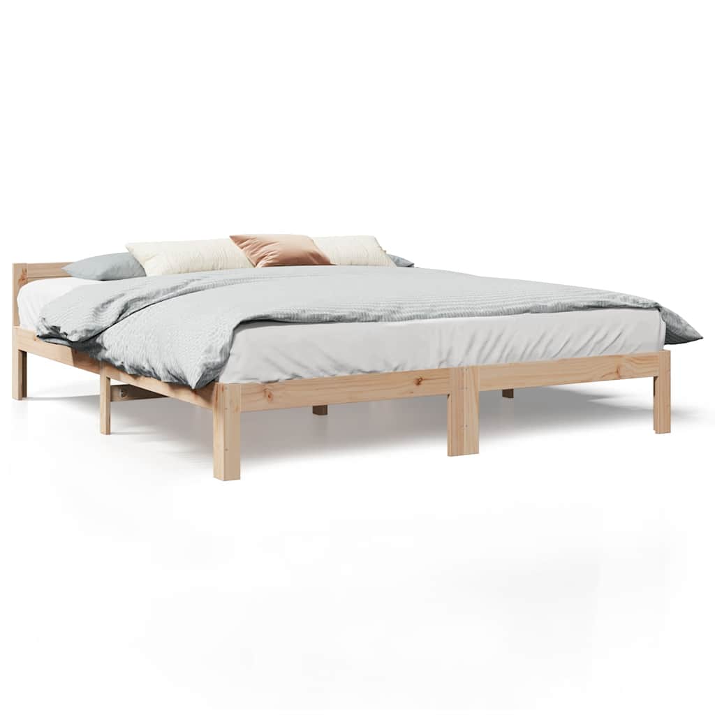 vidaXL Massivholzbett ohne Matratze 160x200 cm Kiefernholz