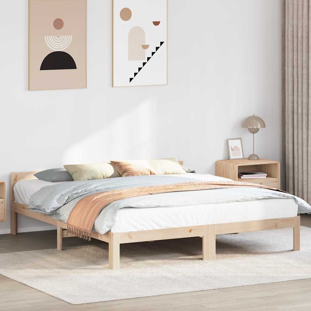 vidaXL Massivholzbett ohne Matratze 160x200 cm Kiefernholz