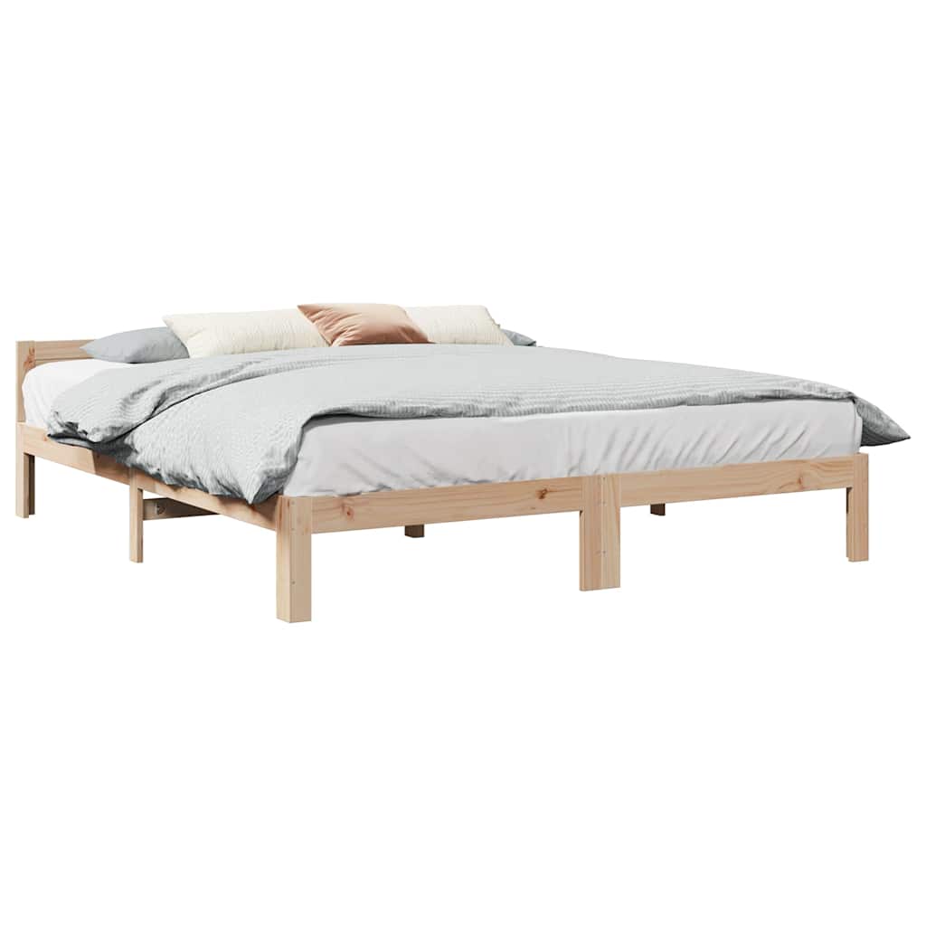 vidaXL Massivholzbett ohne Matratze 160x200 cm Kiefernholz