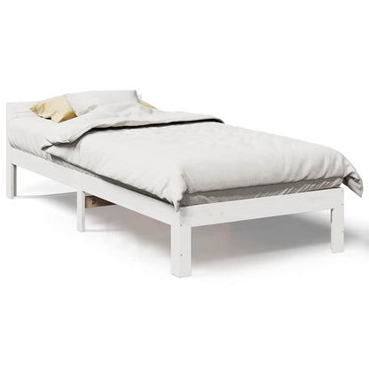 vidaXL Lit en bois massif sans matelas Blanc 90x200 cm Bois de pin