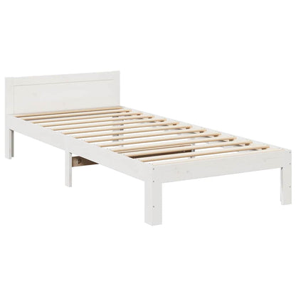vidaXL Lit en bois massif sans matelas Blanc 90x200 cm Bois de pin