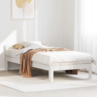 vidaXL Lit en bois massif sans matelas Blanc 90x200 cm Bois de pin