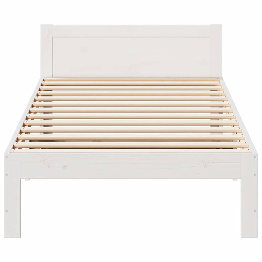 vidaXL Lit en bois massif sans matelas Blanc 90x200 cm Bois de pin