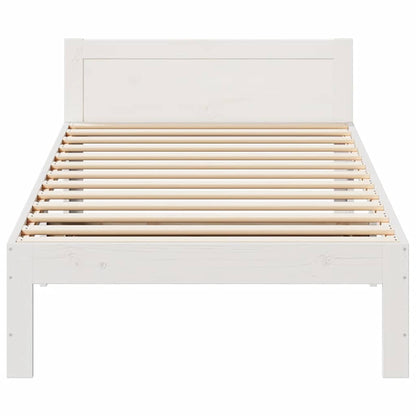vidaXL Lit en bois massif sans matelas Blanc 90x200 cm Bois de pin