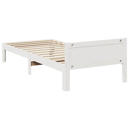 vidaXL Lit en bois massif sans matelas Blanc 90x200 cm Bois de pin