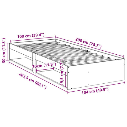 vidaXL Tagesbett ohne Matratze 100x200 cm Massivholz Kiefer