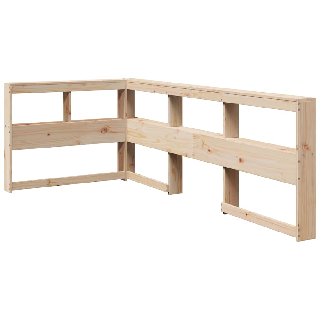 vidaXL Kopfteil mit Bücherregal L-Form 80 cm Massivholz Kiefer