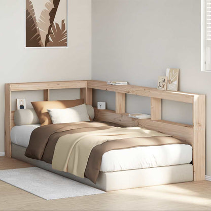 vidaXL Kopfteil mit Bücherregal L-Form 80 cm Massivholz Kiefer