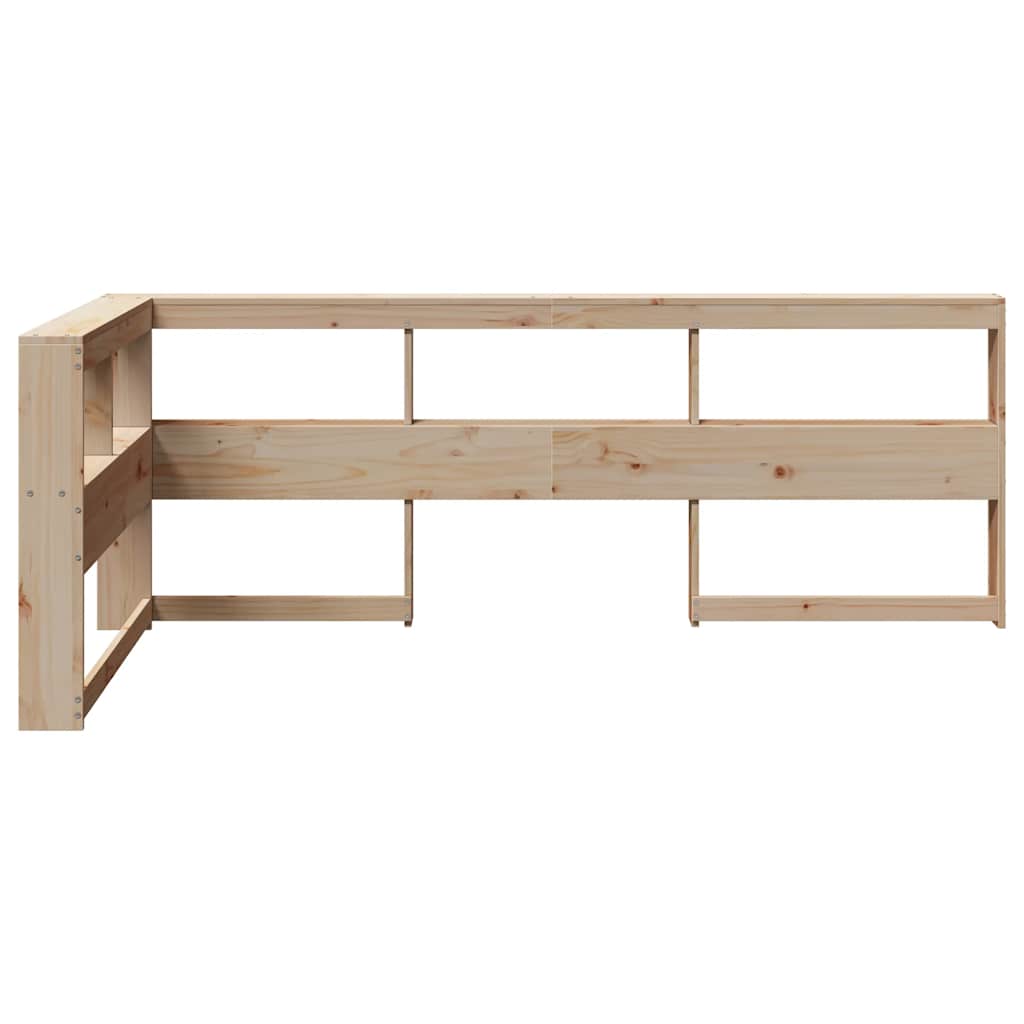 vidaXL Kopfteil mit Bücherregal L-Form 80 cm Massivholz Kiefer