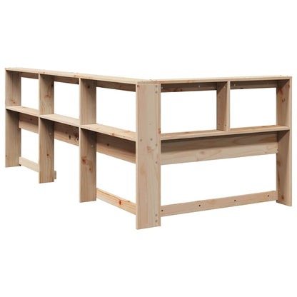 vidaXL Kopfteil mit Bücherregal L-Form 80 cm Massivholz Kiefer