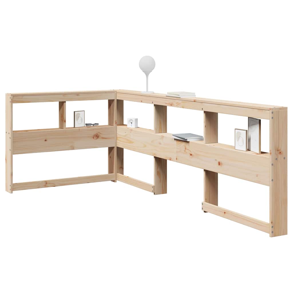 vidaXL Kopfteil mit Bücherregal L-Form 80 cm Massivholz Kiefer