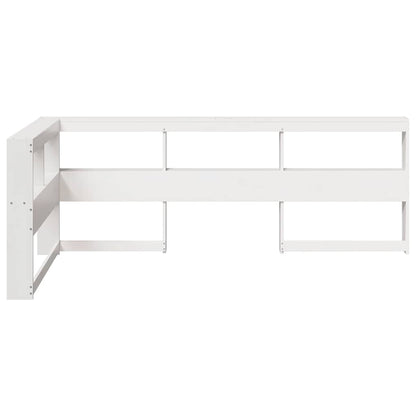 vidaXL Kopfteil mit Bücherregal L-Form Weiß 80 cm Massivholz Kiefer