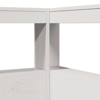 vidaXL Kopfteil mit Bücherregal L-Form Weiß 80 cm Massivholz Kiefer