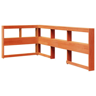vidaXL Kopfteil mit Bücherregal L-Form Wachsbraun 80 cm Massivholz