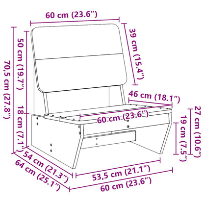 vidaXL Gartenstuhl 60x64x70,5 cm Massivholz Kiefer