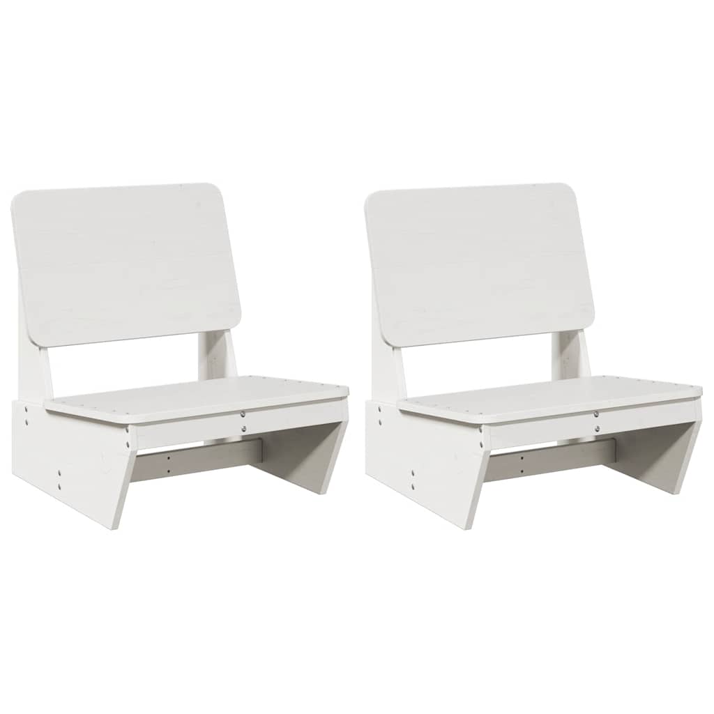 vidaXL Gartenstühle 2 Stk. Weiß 60x64x70,5 cm Massivholz Kiefer