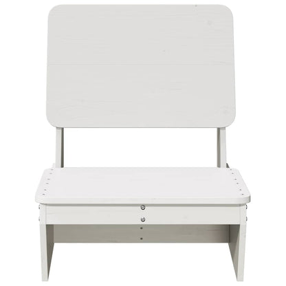 vidaXL Gartenstühle 2 Stk. Weiß 60x64x70,5 cm Massivholz Kiefer