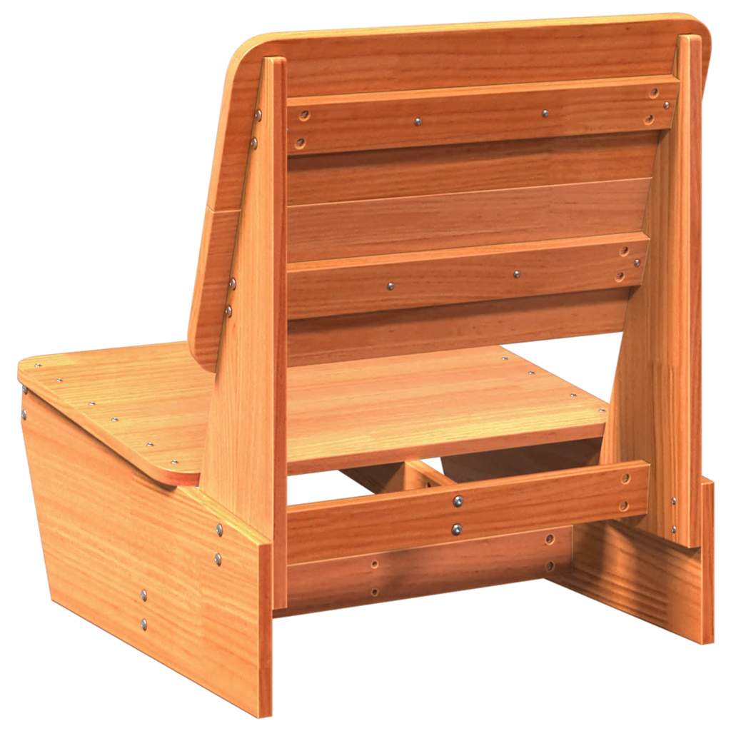 vidaXL Gartenstühle 2 Stk. Wachsbraun 60x64x70,5 cm Massivholz Kiefer