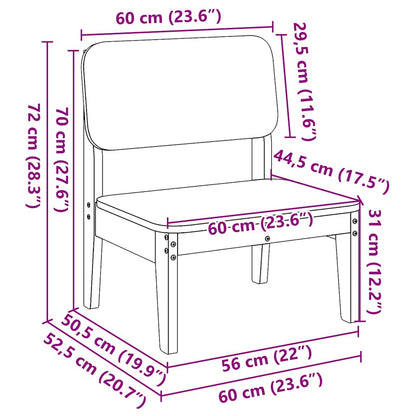 vidaXL Gartenstuhl Wachsbraun 60x52,5x72 cm Massivholz Kiefer