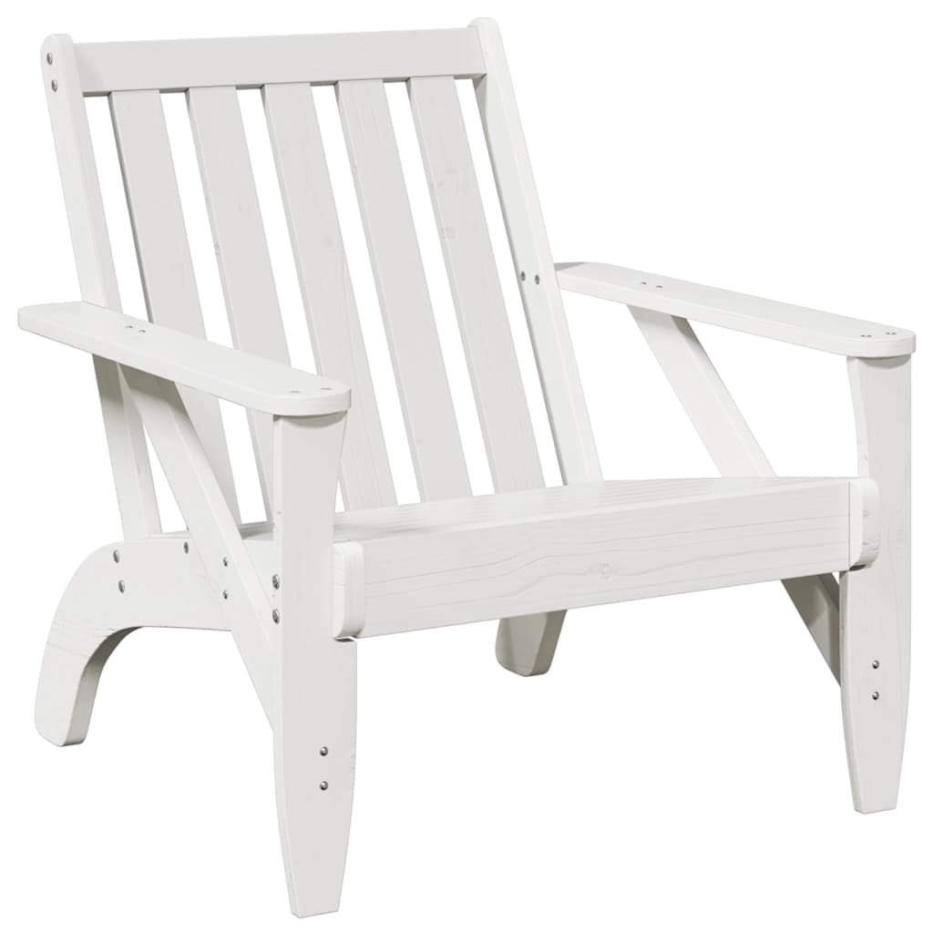 vidaXL Adirondack-Gartenstühle 2Stk. Weiß 75x77x77cm Massivholz Kiefer